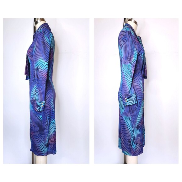 Vintage VERSACE Dress Abstract Psychedelic Dress - Italian High End Designer XS - Picture 6 of 10